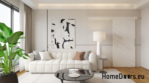 Porta scorrevole 90 ALFA oak lancelot 95 montata a parete + sistema scorrevole