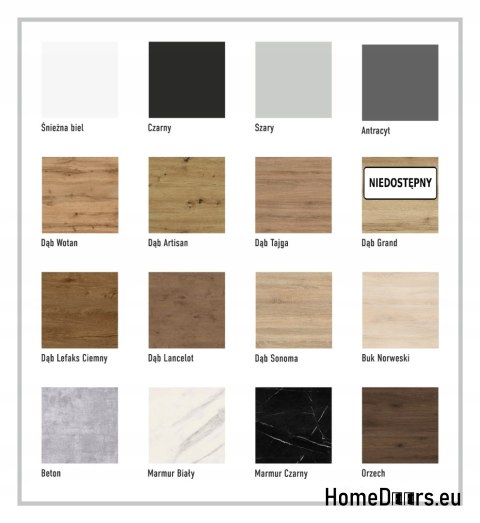 Drzwi przesuwne naścienne ALFA marmur biały 95 +system przesuwny Grube