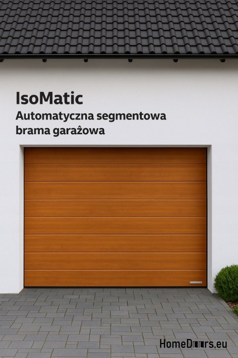Porta garage automatica con 2500x2125 azionamento Pistone in rovere dorato M