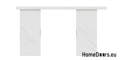 Drzwi przesuwne 130 naścienne ALFA LOFT 02 Marmur Biały 65+system przesuwny