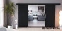 Drzwi przesuwne 140 naścienne ALFA LOFT 02 Czarne 70 + system przesuwny