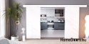 Drzwi przesuwne 148 naścienne ALFA LOFT 02 Marmur Biały 74+system przesuwny