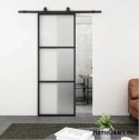 Porta scorrevole 90 Loft 3S FROST vetro nero vetro del latte + sistema