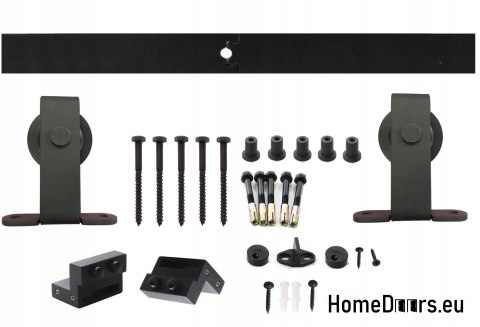 Porta scorrevole 90 Loft 3S FROST vetro nero vetro del latte + sistema