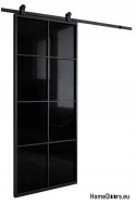 Porta scorrevole 90 Loft 8S BLACK vetro acciaio finestra nera a mano + sistema
