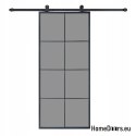Porta scorrevole 90 Loft 8S BLACK vetro acciaio finestra nera a mano + sistema