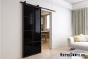 Porta scorrevole 90 Loft 8S BLACK vetro acciaio finestra nera a mano + sistema