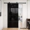 Porta scorrevole 90 Loft 8S BLACK vetro acciaio finestra nera a mano + sistema