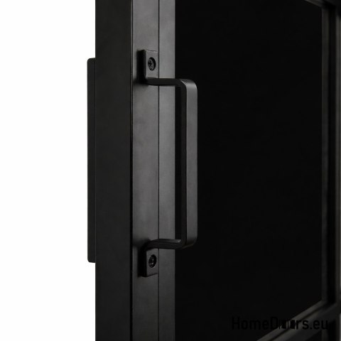 Porta scorrevole 90 Loft 8S BLACK vetro acciaio finestra nera a mano + sistema