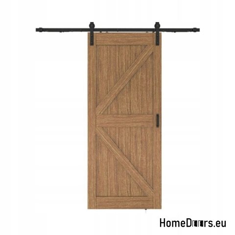 Porta scorrevole interna Baku 3.5 cm spessore 90 Loft rovere + sistema
