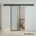 Porta scorrevole interna vetro nero 90 set 1S BLACK FRAME 95