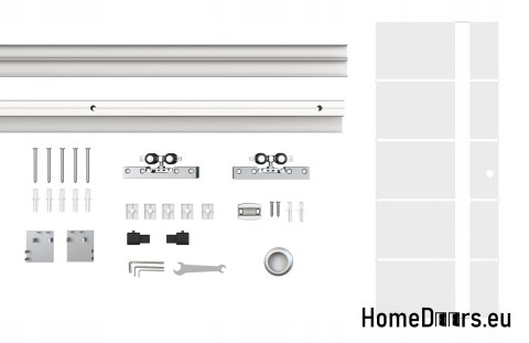 Porta scorrevole in vetro con guida 80 set 5S-85