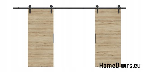 Drzwi przesuwne 110 naścienne ALFA LOFT 01 Dąb Tajga 55 + system przesuwny