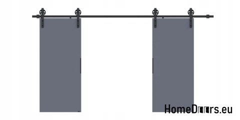 Drzwi przesuwne 110 naścienne ALFA LOFT 04 Antracyt 55 + system przesuwny