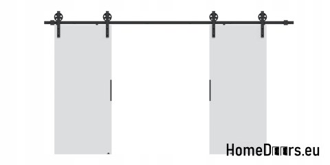 Drzwi przesuwne 110 naścienne ALFA LOFT 04 Białe 55 + system przesuwny