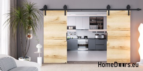 Drzwi przesuwne 110 naścienne ALFA LOFT 04 Dąb Grand 55 + system przesuwny