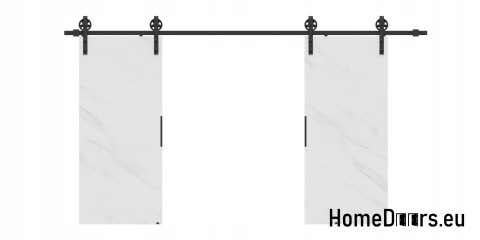 Drzwi przesuwne 110 naścienne ALFA LOFT 04 Marmur Biały 55+system przesuwny