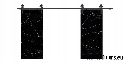 Drzwi przesuwne 110 naścienne ALFA LOFT 04 Marmur Czarny55+system przesuwny