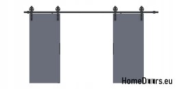 Drzwi przesuwne 120 naścienne ALFA LOFT 04 Antracyt 60 + system przesuwny