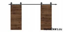 Drzwi przesuwne 120 naścienne ALFA LOFT 04 Orzech 60 + system przesuwny