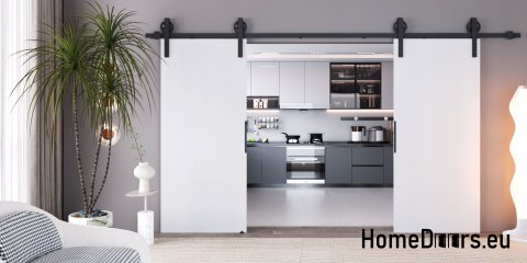 Drzwi przesuwne 120 naścienne ALFA LOFT 04 Szare 60 + system przesuwny