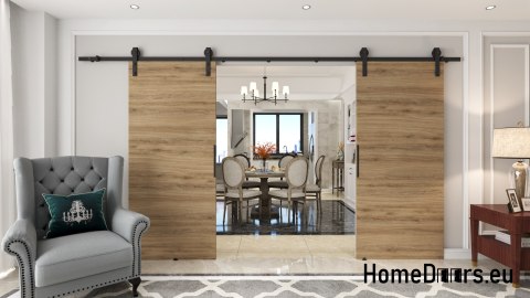 Drzwi przesuwne 140 naścienne ALFA LOFT 01 Dąb Tajga 70 + system przesuwny