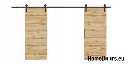 Drzwi przesuwne 140 naścienne ALFA LOFT 01 Dąb Wotan 70 + system przesuwny