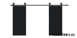 Drzwi przesuwne 140 naścienne ALFA LOFT 04 Czarne 70 + system przesuwny