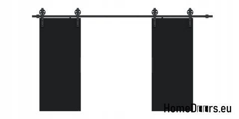Drzwi przesuwne 140 naścienne ALFA LOFT 04 Czarne 70 + system przesuwny