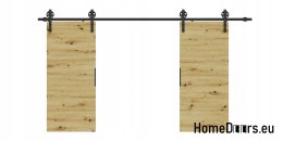 Drzwi przesuwne 140 naścienne ALFA LOFT 04 Dąb Artisan 70+system przesuwny