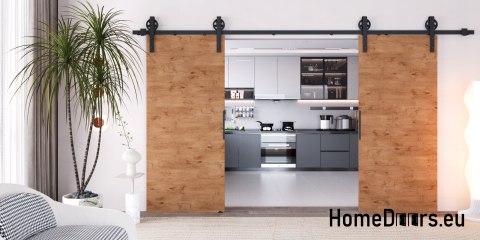 Drzwi przesuwne 140 naścienne ALFA LOFT 04 Dąb Lancelot 70+system przesuwny