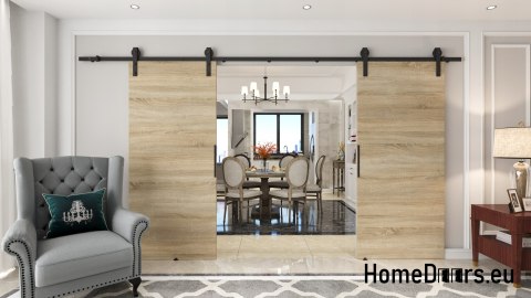 Drzwi przesuwne 148 naścienne ALFA LOFT 01 Dąb Sonoma 74 +system przesuwny