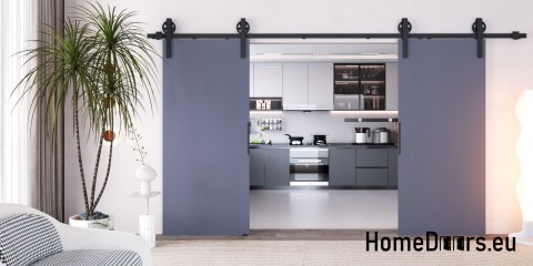 Drzwi przesuwne 148 naścienne ALFA LOFT 04 Antracyt 74 + system przesuwny