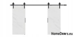 Drzwi przesuwne 148 naścienne ALFA LOFT 04 Marmur Biały 74+system przesuwny