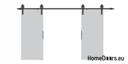 Drzwi przesuwne 148 naścienne ALFA LOFT 04 Szare 74 + system przesuwny