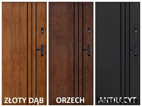 Drzwi Zewnętrzne PANTOR HURON Lewe 90 Dąb Turner 72mm Ciepłe