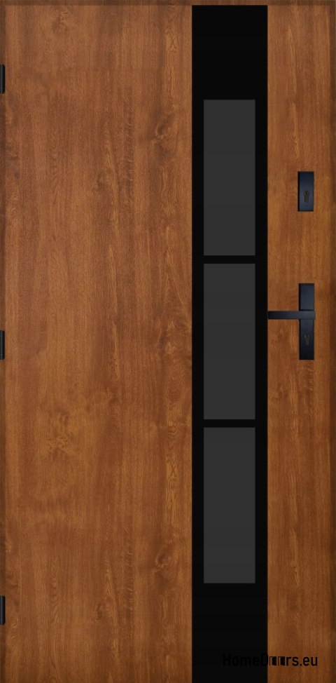 Drzwi Zewnętrzne PANTOR MARS 11 Lewe 80 Złoty Dąb Grube 72mm Ciepłe