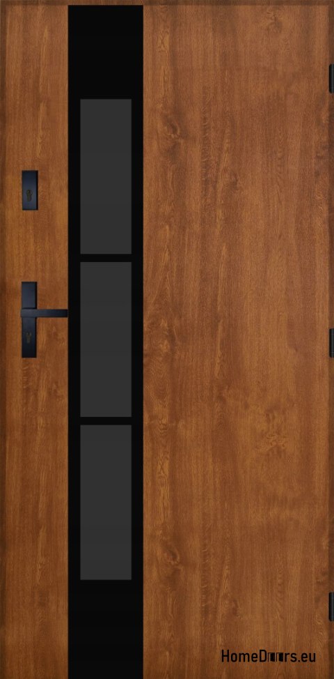 Drzwi Zewnętrzne PANTOR MARS 11 Prawe 90 Złoty Dąb Grube 72mm Ciepłe