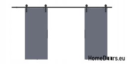 Drzwi przesuwne 110 naścienne ALFA LOFT 01 Antracyt 55 + system przesuwny