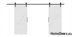 Drzwi przesuwne 110 naścienne ALFA LOFT 01 Marmur Biały 55+system przesuwny