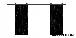 Drzwi przesuwne 110 naścienne ALFA LOFT 01 Marmur Czarny55+system przesuwny