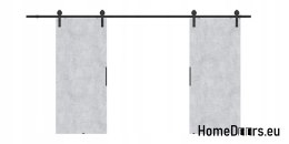 Drzwi przesuwne 120 naścienne ALFA LOFT 01 Beton 60 + system przesuwny