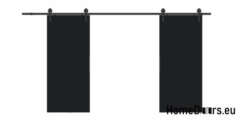 Drzwi przesuwne 120 naścienne ALFA LOFT 01 Czarne 60 + system przesuwny