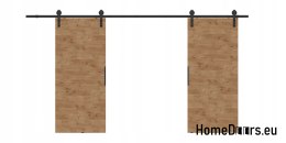 Drzwi przesuwne 120 naścienne ALFA LOFT 01 Dąb Lancelot 60+system przesuwny
