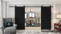 Drzwi przesuwne 130 naścienne ALFA LOFT 01 Czarne 65 + system przesuwny