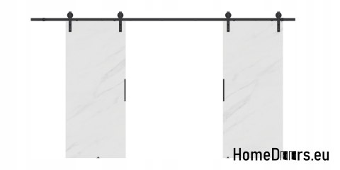 Drzwi przesuwne 130 naścienne ALFA LOFT 01 Marmur Biały 65+system przesuwny
