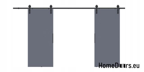 Drzwi przesuwne 140 naścienne ALFA LOFT 01 Antracyt 70 + system przesuwny