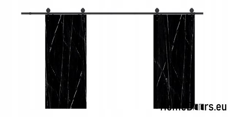 Drzwi przesuwne 140 naścienne ALFA LOFT 01 Marmur Czarny70+system przesuwny