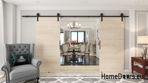 Drzwi przesuwne 148 naścienne ALFA LOFT 01 Buk Norweski 74+system przesuwny