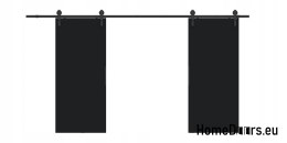 Drzwi przesuwne 148 naścienne ALFA LOFT 01 Czarne 74 + system przesuwny